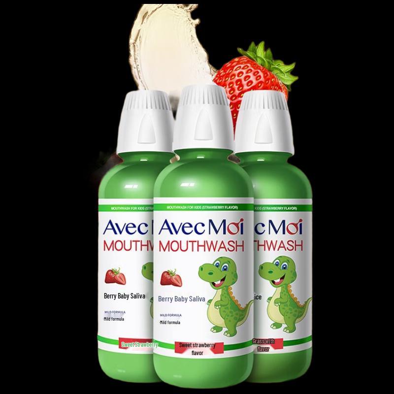 Avec Moi Детский пробиотический ополаскиватель для полости рта - Клубничный (3-Pack)