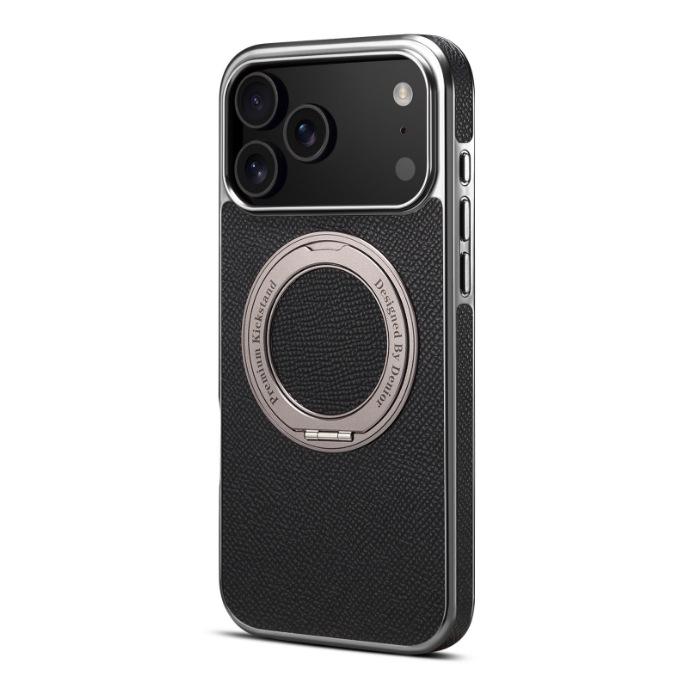Премиальный чехол из натуральной кожи для iPhone 17 Pro Max, гальванизированный, с магнитом и подставкой