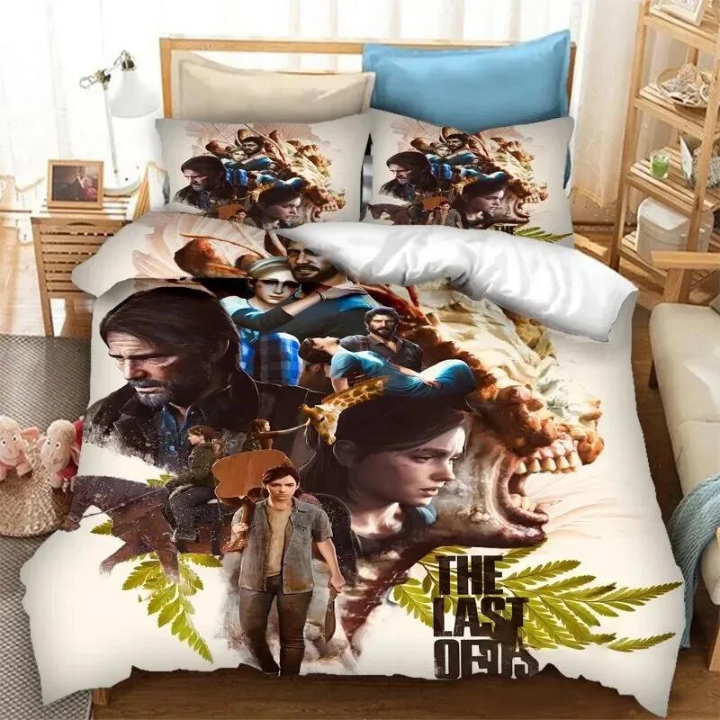 Игровой Постельное белье The Last Of Us Part Пододеяльник Покрывало на кровать Спальня Чехлы на одеяло Односпальное Двуспальное King Size Чехол на одеяло Домашний текстиль 2-3 шт.