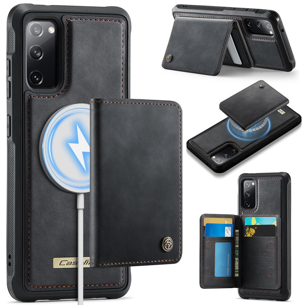 For Samsung Galaxy S20 FE Magnetic Case CASEME ME80 Series Leather PC TPU Phone Cover with Detachable Wallet