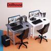 1Set 1/12 Dollhouse Miniature Computer Keyboard Desk Chair Kit Home Study Room Furniture Decor Micro Scene Props