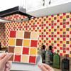 10Pcs Kitchen Bathroom Gel Tile Stickers Self Adhesive Mosaic Stickers Creative Glass Brick Wallpaper