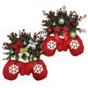 Glove Shape Christmas Glove Wreath Simulated Flower Christmas Door Wreath Front Door