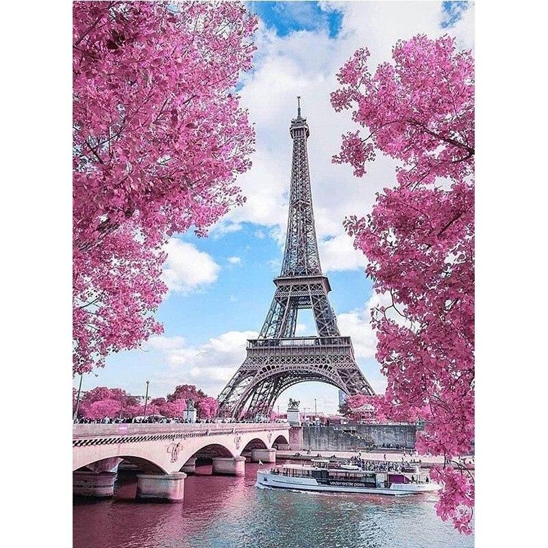 DIY Diamond Painting Landscape Sunset Sea Full Drill Embroidery Tree Scenery Mosaic Art Picture of Rhinestones Home Decoration