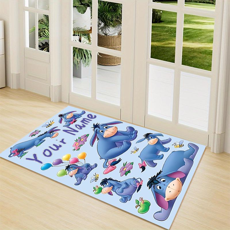 Custom Name Stitch's Sweet Delight Carpet Rug Customizable Soft Washable Anti-Slip Home Living Room Sofa Mats Personalized Rug. 0909366
