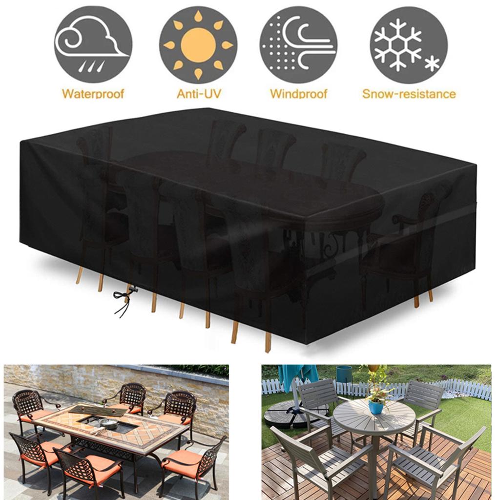 Heavy Duty Waterproof Patio Furniture Cover Rectangular Garden Rain And Snowproof Outdoor Sofa Table And Chair Windproof Cover