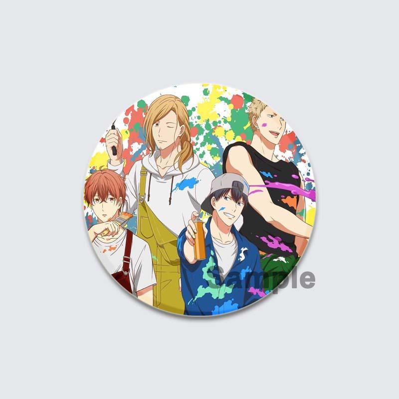 32/44/58 мм Круглые Аниме Подарочные Булавки Ручной Работы Брошь Сато Мафую/Уэнояма Рицука Мультфильм Значок на Рюкзаке Ювелирные Изделия Аксессуары Подарки