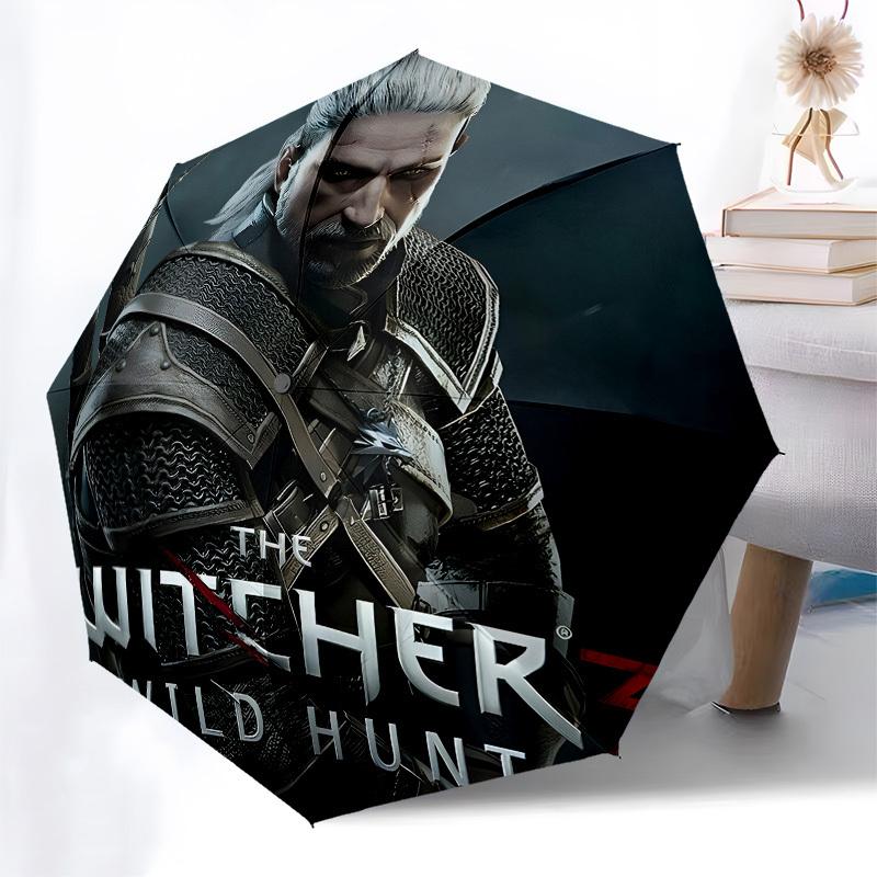 The Witcher 3, Wild Hunt Automatic Opening and Closing, 8 rib Structure Portable Umbrella, Suitable for Men and Women in All Seasons Perfec