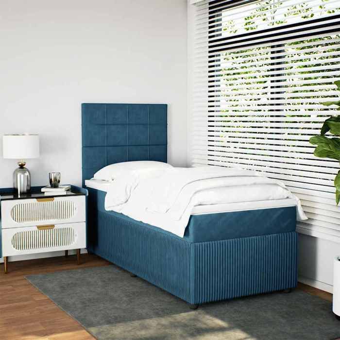 Maison Exclusive - Sommier à lattes de lit avec matelas bleu 100x200 cm