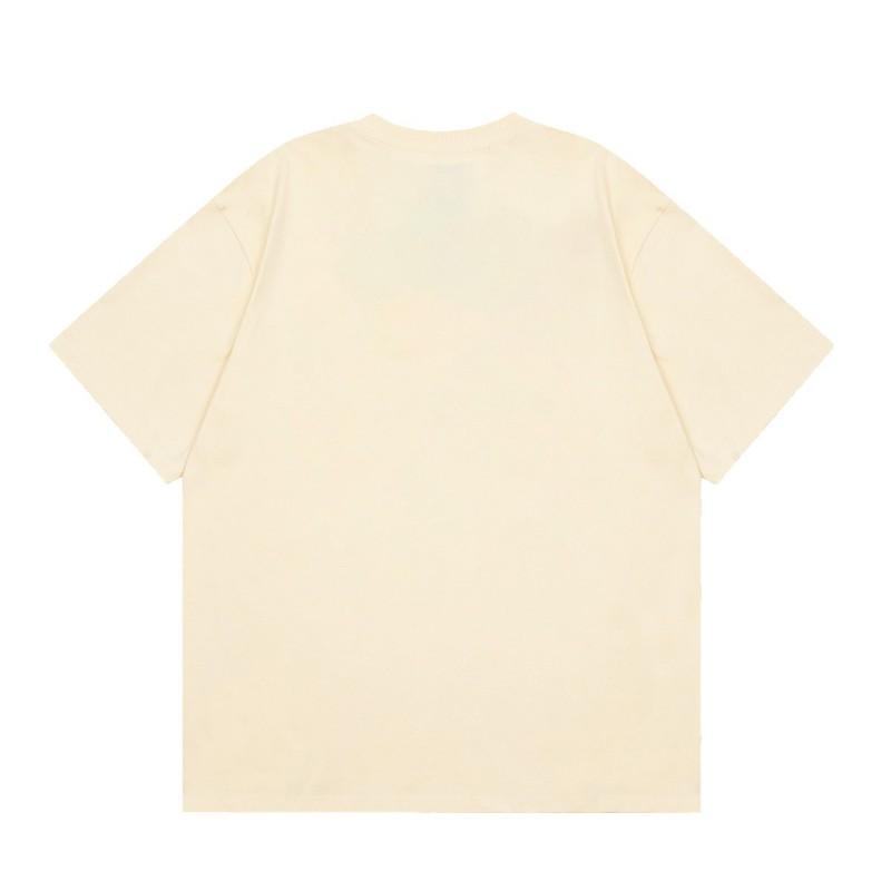 Mens Loose Fit Cotton T-Shirt With Red Line Heart Print Casual Top