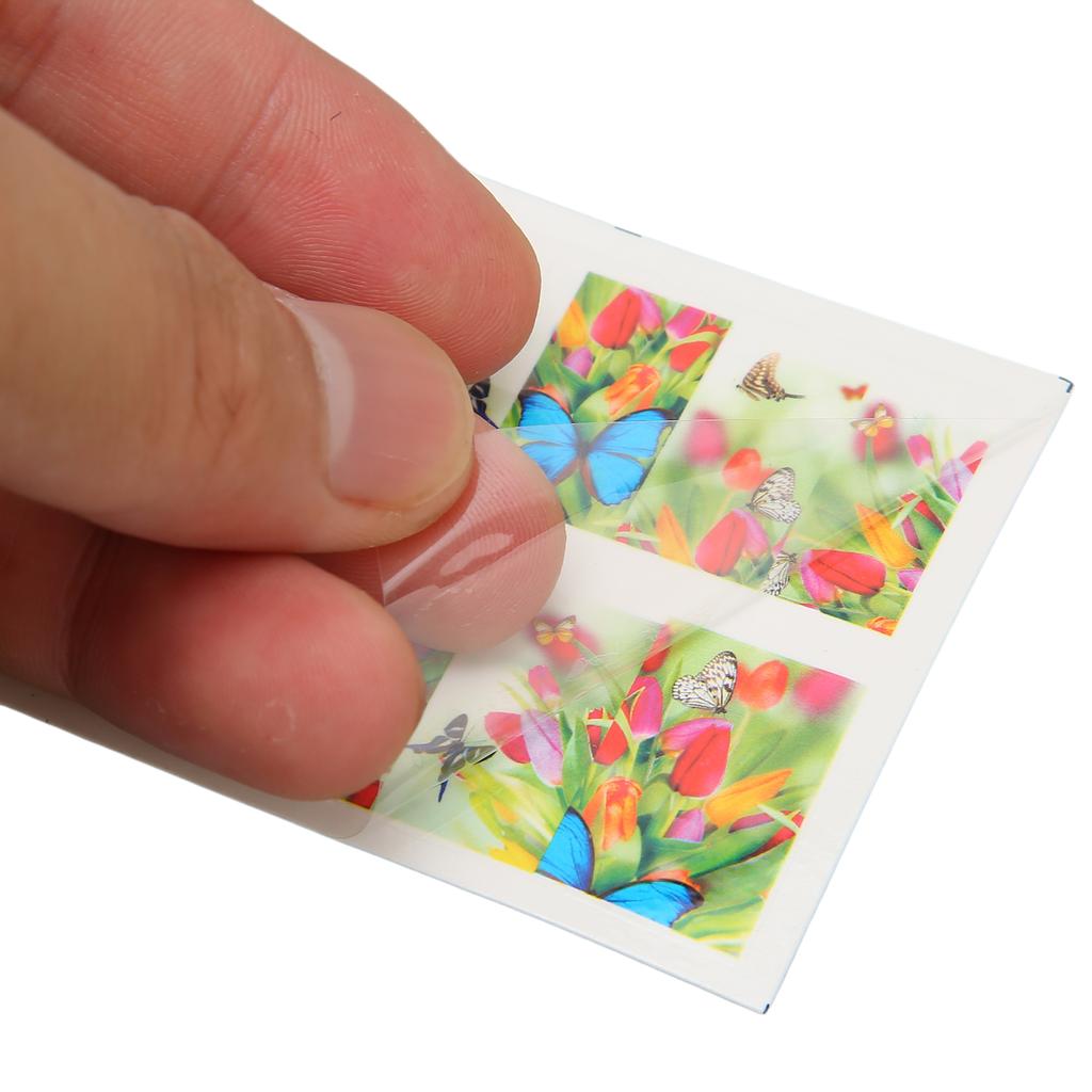 50 шт. наклейки для дизайна ногтей, водяные знаки, полные наклейки, красочные цветочные наклейки для ногтей, аксессуары для ногтей