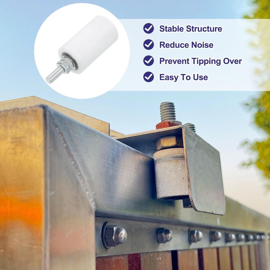 Uxcell 8 шт. 2,7" Нейлоновый роликовый узел поддержки ворот для раздвижных и откатных ворот, Универсальные дверные шкивы, Белый