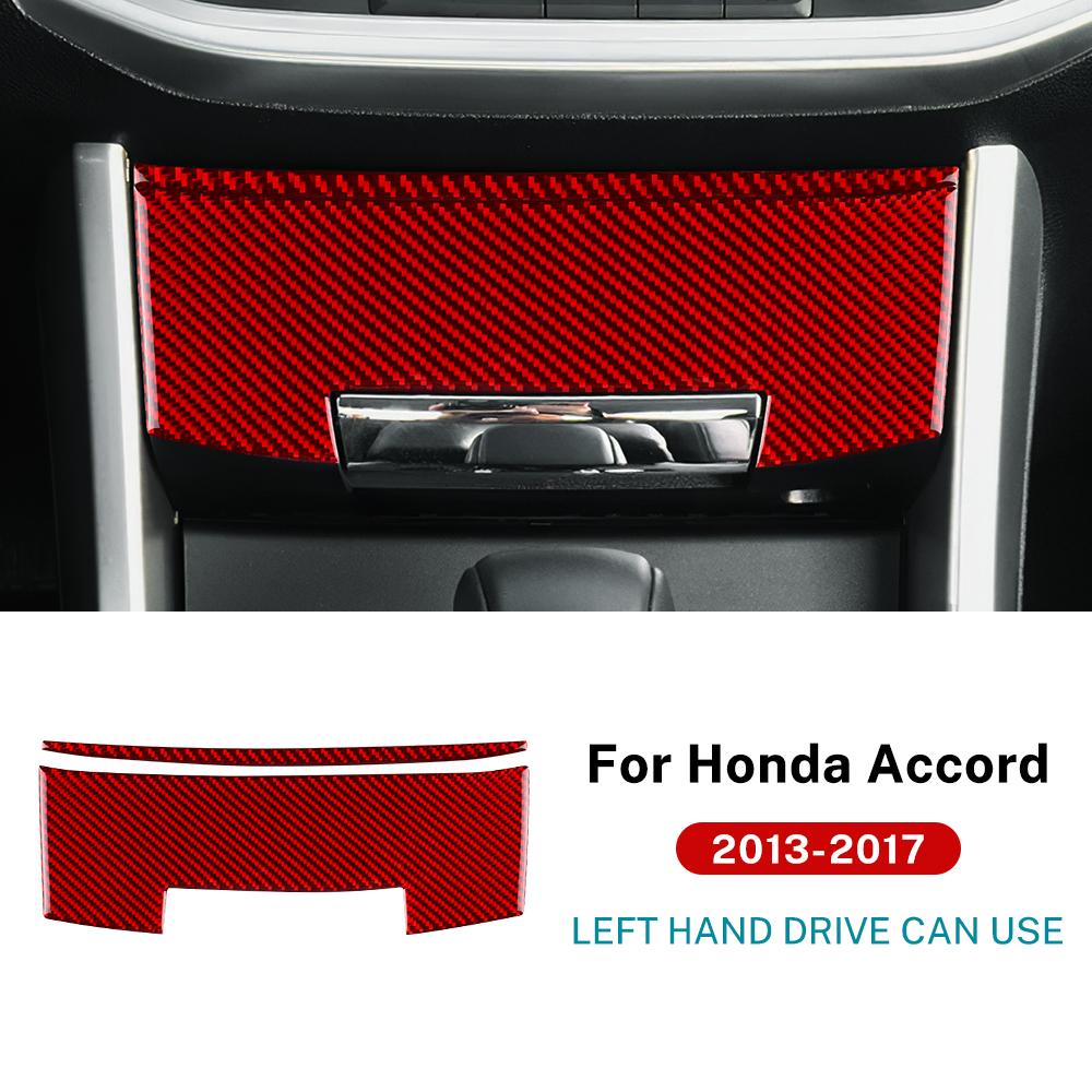 Для Honda Accord 2013 2014 2015 2016 2017 Настоящая мягкая наклейка из углеродного волокна Панель ящика для хранения в автомобиле с левым рулем Внутренняя отделка Аксессуары