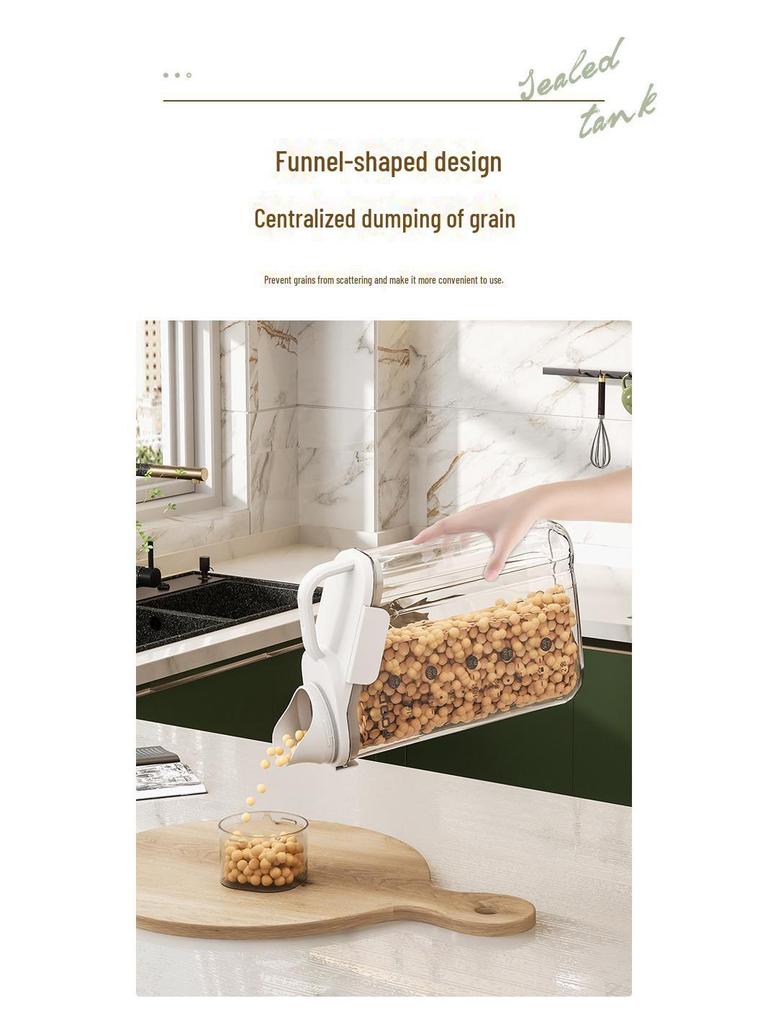 Large Transparent Kitchen Grain Jar: Moisture-Proof, Airtight Storage Container for Rice and Other Dry Goods