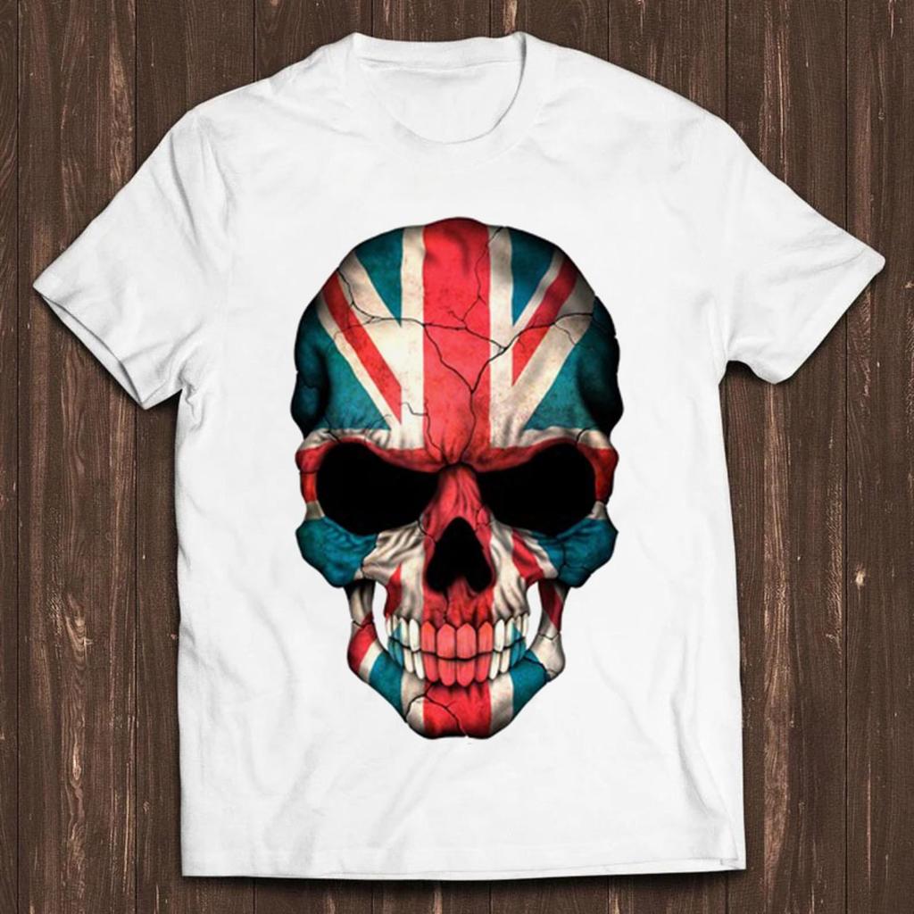 British Flag Skull Mens Kids T Shirt England UK Union Jack Queen Jubilee London Punk Cool Gift Tee C207