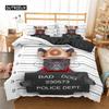 Cute Animal Bedding Set Cartoon Pug Dog Duvet Cover Sets Kids Comforter Cover Queen King Twin Single Size Polyester Quilt Cover