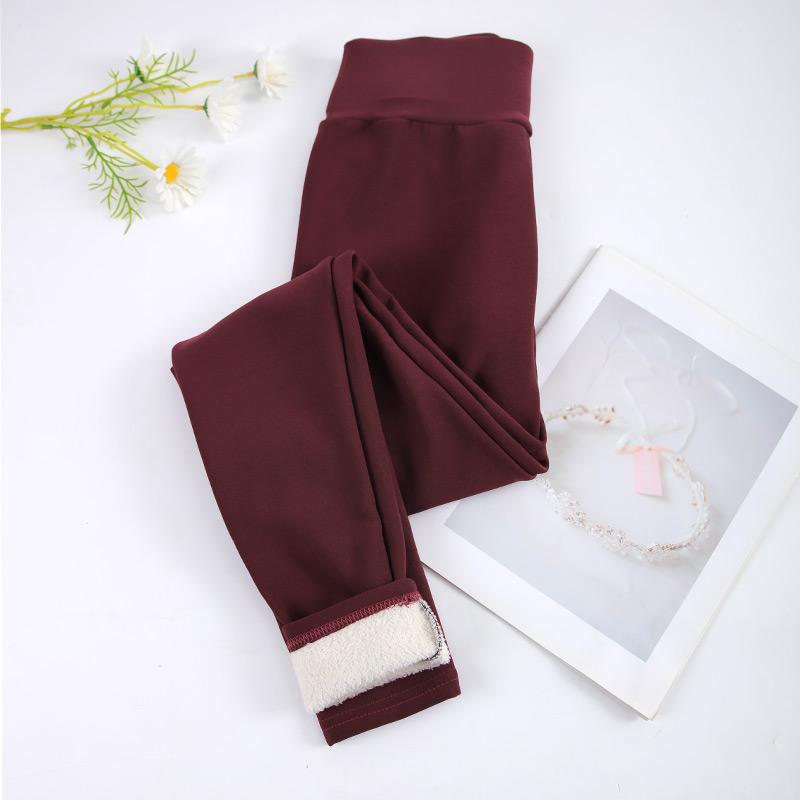 Women Winter Warm Leggings Thick Velvet Tights High Waist Hip Liftting Lamb Wool Pants Elastic Trousers