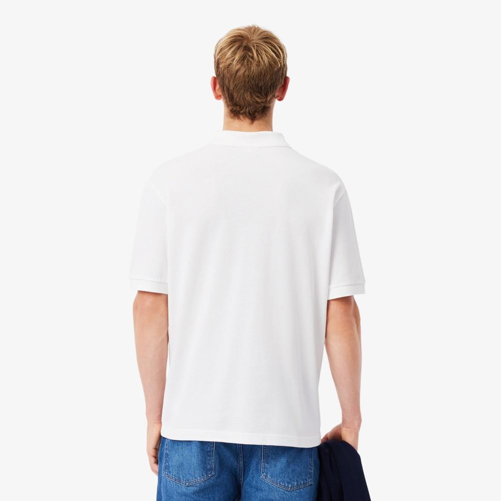 Lacoste Мужская футболка-поло с коротким рукавом и свободным кроем сsignature-принтом Croc PH7757-56G001