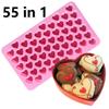 New 55 Slot Silicone Love Heart Shape Ice Cube Chocolate Maker Mold Tray Ice Box for Whisky