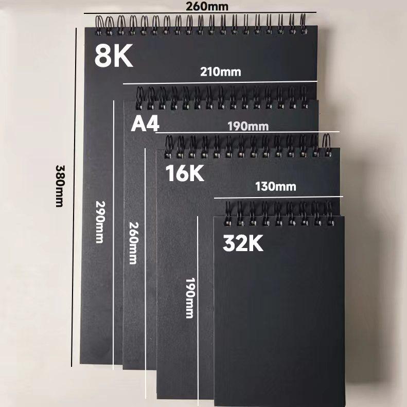 Утолщенный Кожаный Скетчбук на Пружине - A4/8K/32K/16K Пустые Страницы для Художников