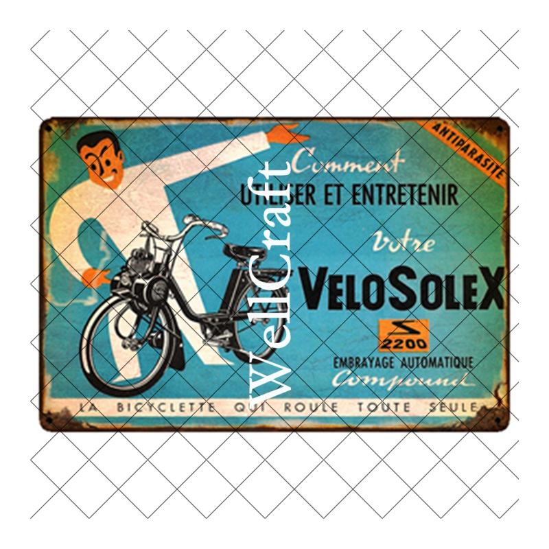 WellCraft Велосипед Velosolex Жестяные Знаки Ретро Велосипед Настенная Табличка Декор Паба WX