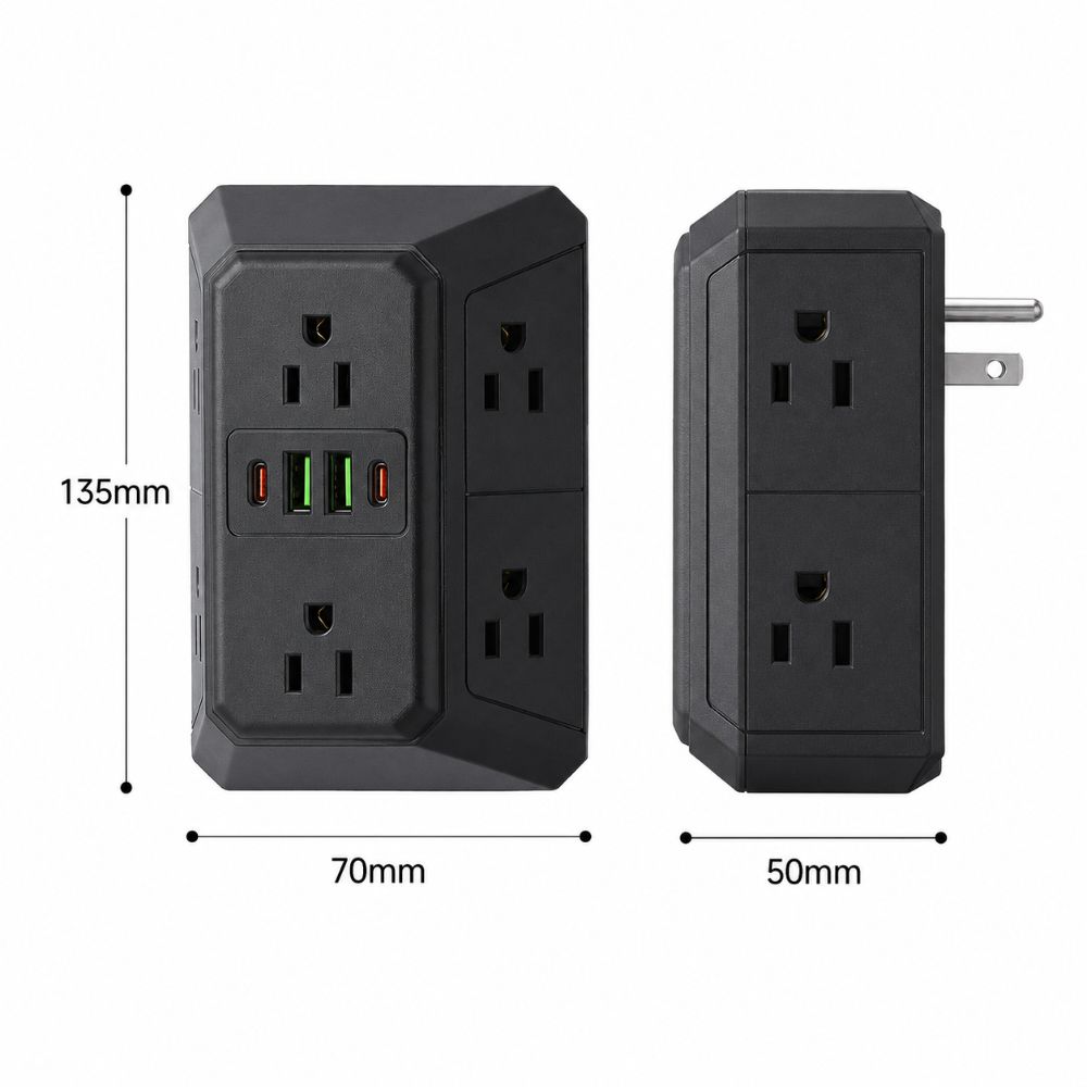 Surge Protector Outlet Extender Overload Protection Wall Adapter Professional Power Strip Home