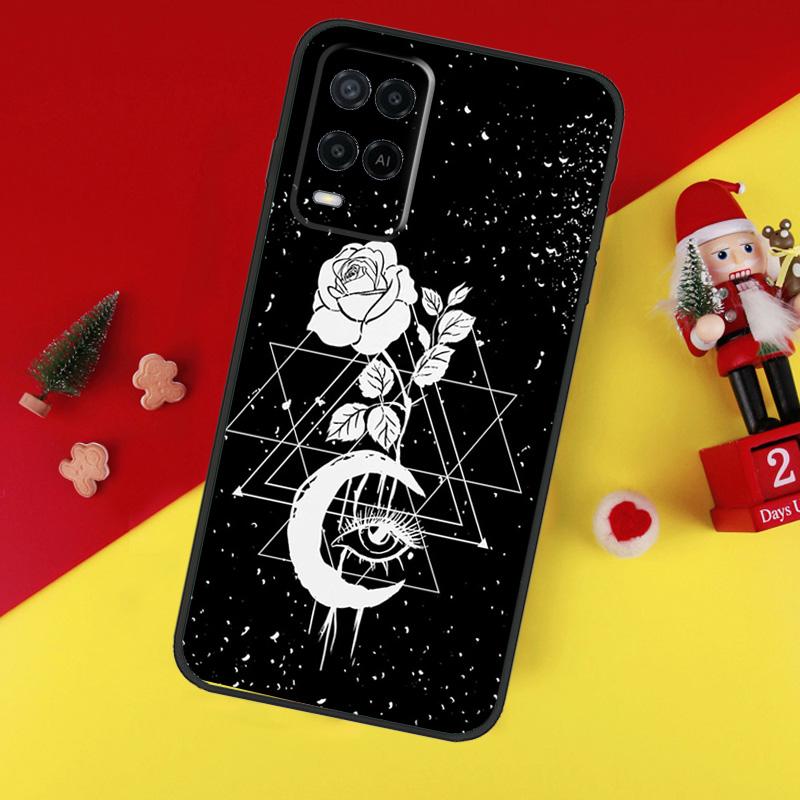 Чехол для OPPO A79 A57 A77 A5 A9 A53S A52 A72 A96 A76 A16 A54 A74 A94 A38 A58 A78 A15 A17, Оккультная Колдовская Луна, Готическая Ведьма