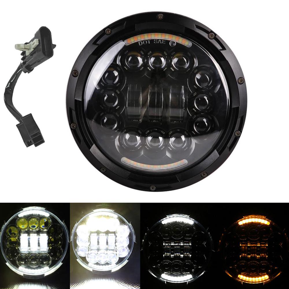 7-дюймовая светодиодная фара для мотоцикла с адаптером для Harley Touring Ultra Classic Electra Street Glide Road King Yamaha