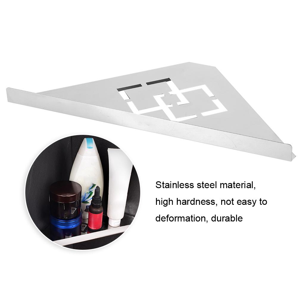 Stainless Steel Triangular Storage Shelf Shower Corner Shelf Rack Organizer for Home HotelPunching