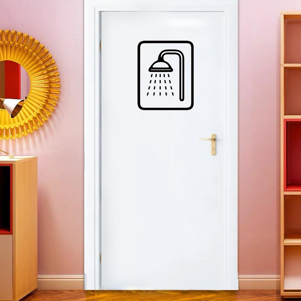 1Pc Stick Figure Shower Head Wall Stickers for Bathroom Door Girls Children Room Decoration Living Room Decor House Wall Decals
