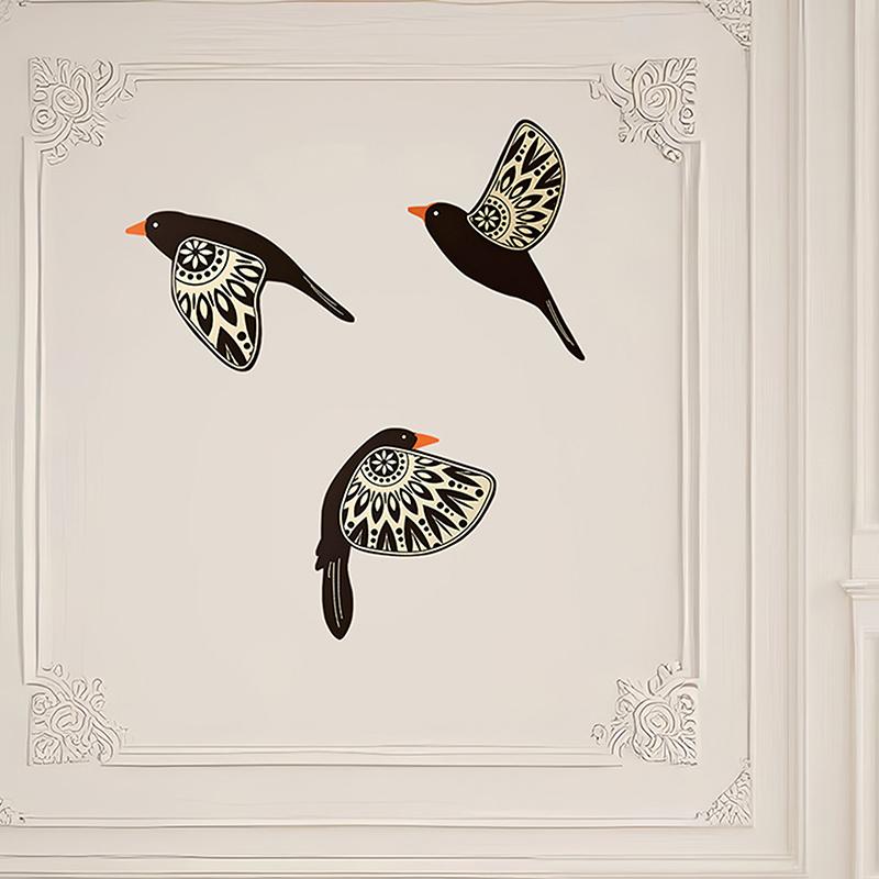 3 шт. Черная птица Деревянный настенный декор Искусство Винтаж Готический декор Гостиная Ванная Кухня Украшения для дома Подарки для дома и улицы