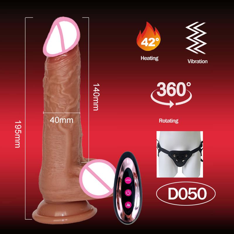 Реалистичный дилдо телескопический вибратор вращающийся пенис взрослый член вагина мастурбация анальная пробка нагревающиеся дилдо секс-игрушки для женщин