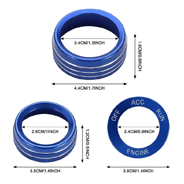 Switch Cover Trim for Challenger- 15-21 Auto Center Console Knob Radio Knob Ring