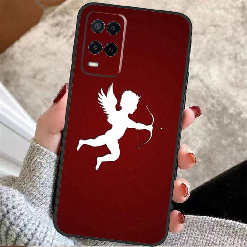 Художественный футляр-пенал Ангел Купидон для Oppo A57 A17 A77 A40 A78 A54 A74 A94 A76 A16 A96 A18 A60 A80 A38 A58 A98 A15 A5 Pro