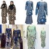 Vintage Style Long Dress With 3d Printed Pattern For Business Casual And Evening Wear