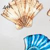 Wooden Seashell Wall Decorations 4Pcs/Set Shell Starfish Decor, And Conch Art, Coastal Bedroom Ornament Signs for Beach House Home Bathroom