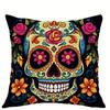 Spooky Halloween Pillow Covers 45x45cm - Colorful Sugar Skull Printed Cushion Cases, Pillow Cover for Sofa Living Room
