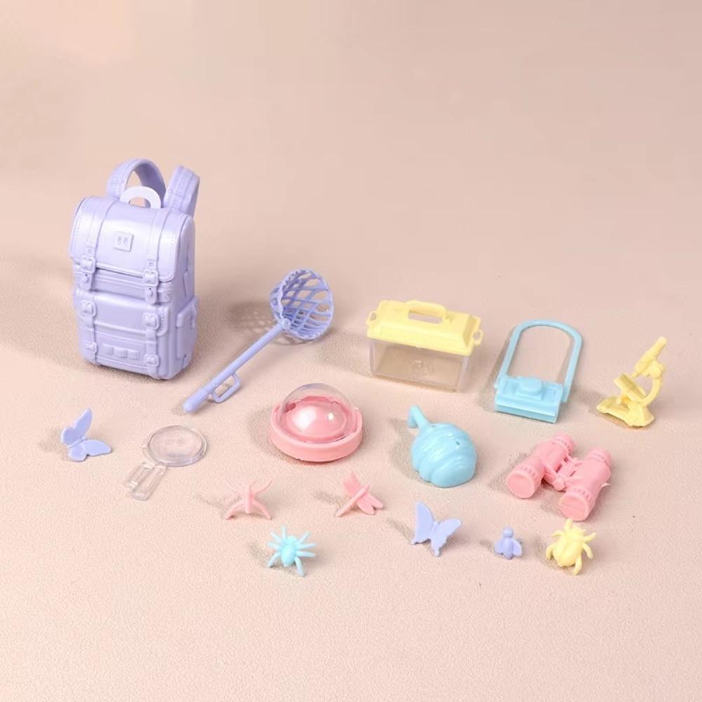 Simulated Doll Camping Kit Micro Scene Doll Mini Tent Doll Accessories Dollhouse Tent 1/12 Scale