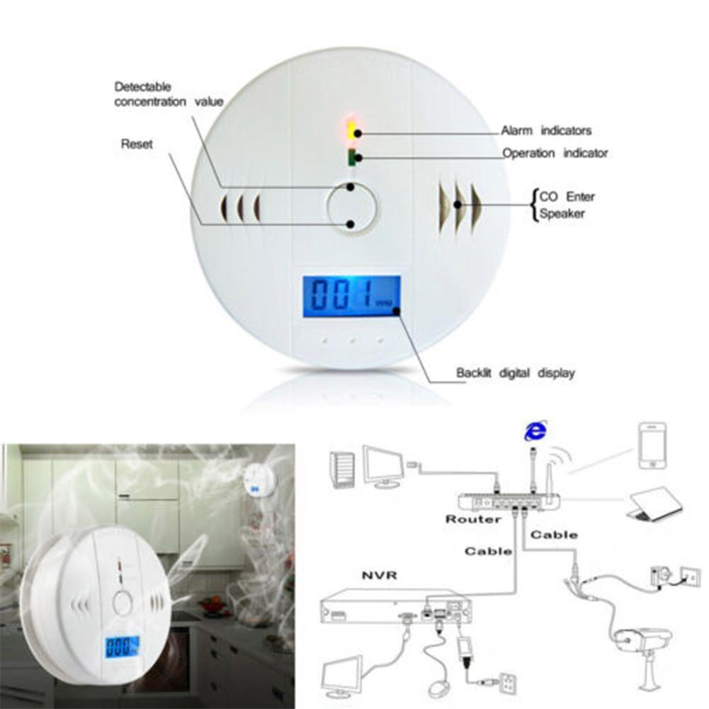 LCD Combination CO Sensor Carbon Monoxide Gas Detector Alarm Operated ARI