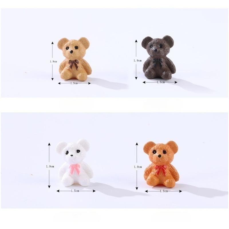 4pcs /Box Cute Little Bear Doll Moss Micro Landscape Set, Handmade DIY Assembly Warm Desktop Decoration Ornament