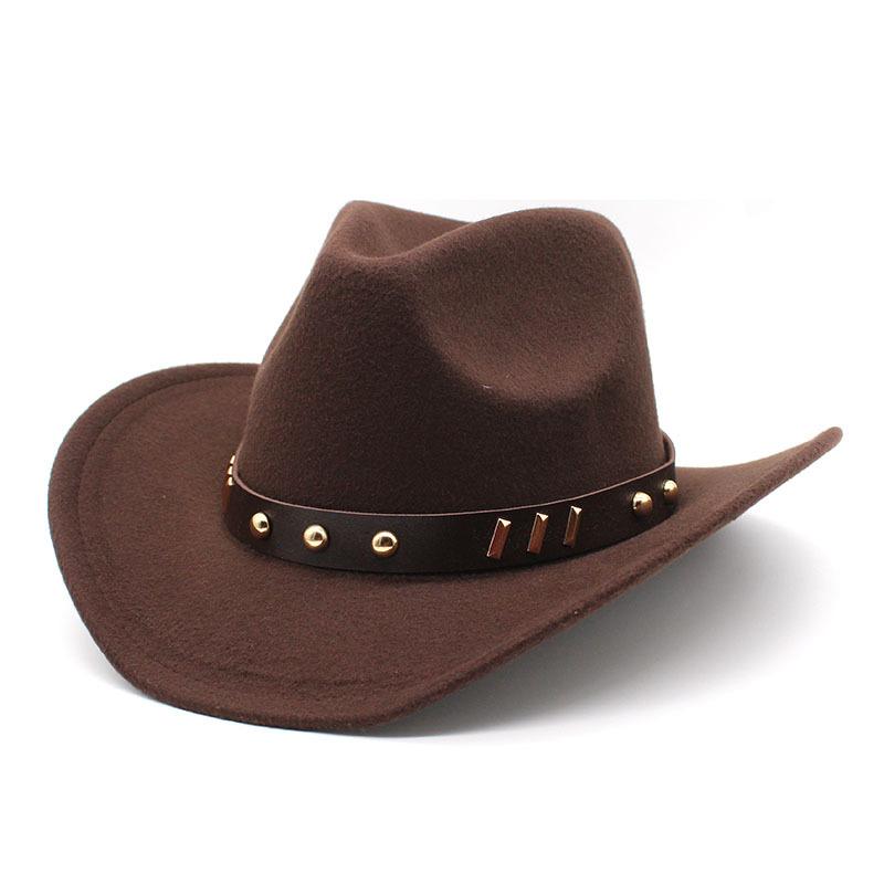 Tibetan Belt Western Cowboy Hat Woolen Felt Hat Men'S And Women'S Top Hat Outdoor Riding Hat