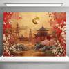 Traditional Chinese Garden Background Cloth for Mid-Autumn Festival