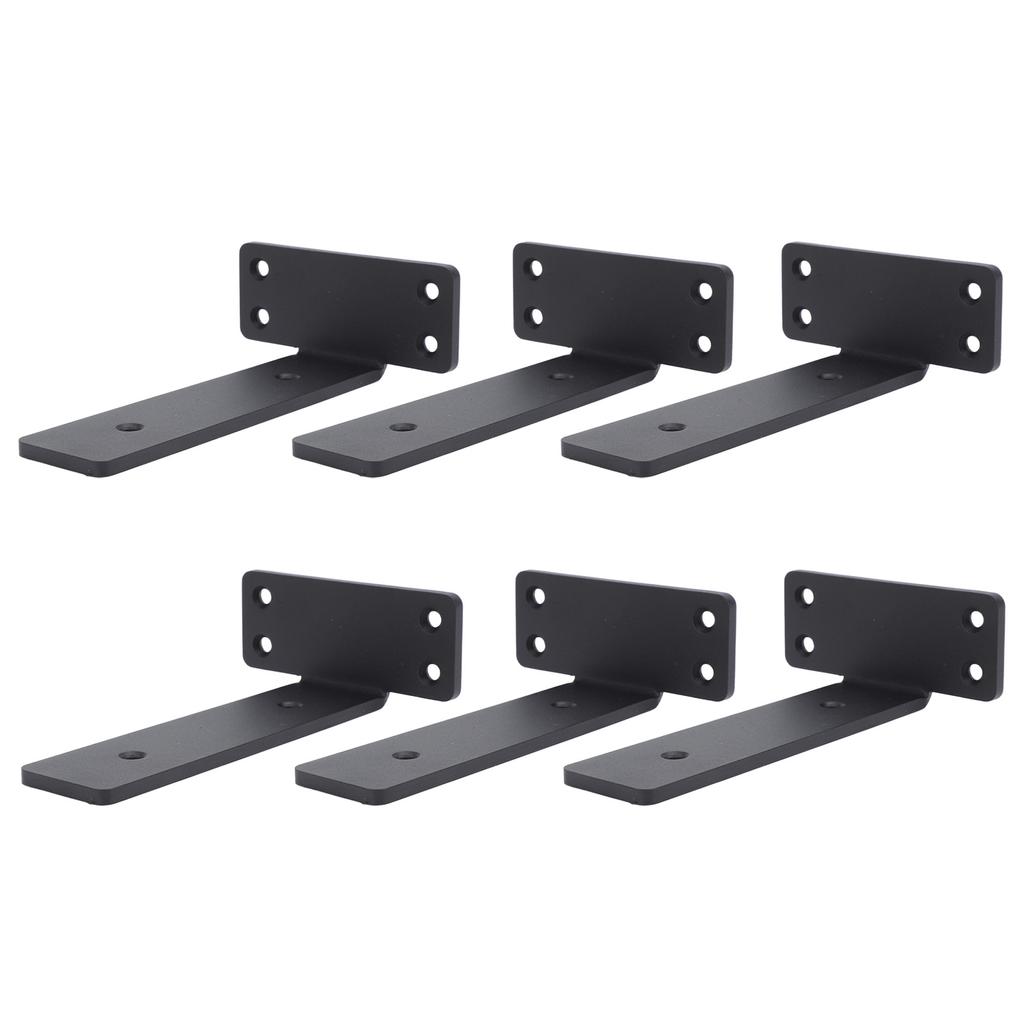 6 Pcs Shelf Bracket 6 Inch Black Matte Coating Heavy Duty Iron Wall Mounted Shelf Support Brackets F