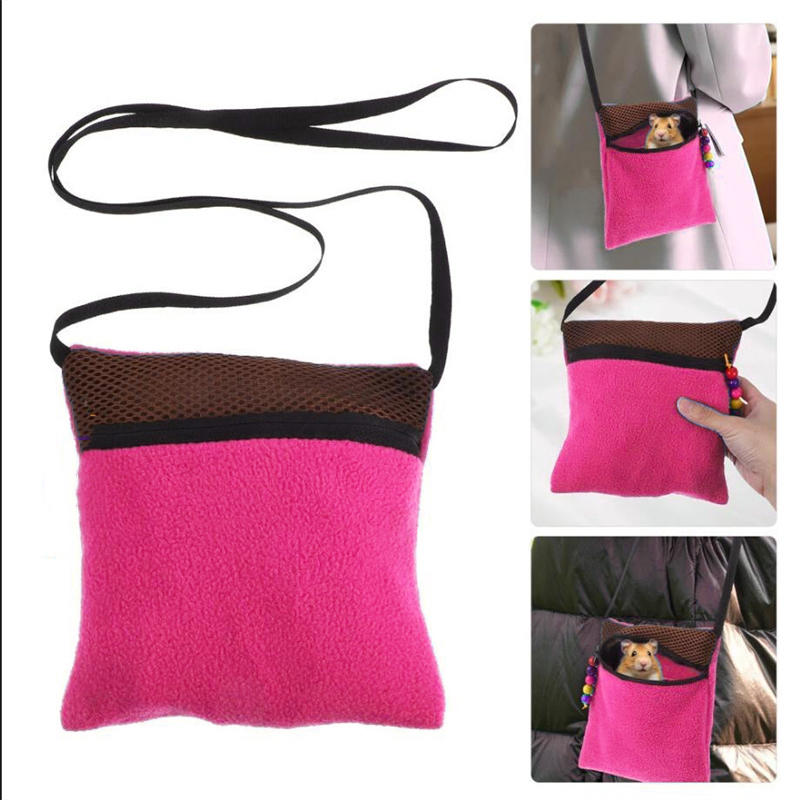 1 шт. Сумка-переноска для маленьких питомцев, сумка-шлейка для хомяка, спальный мешок для хомяка, двухслойный плюшевый, теплый, удобный, зимние принадлежности, подходит для хомяков, песчанок