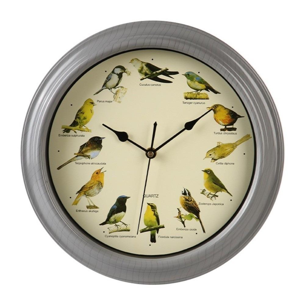 Sound Feature Wall Hanging Clock 10 Inch Musical Wall Clock Singing Bird Clock Room Decoration