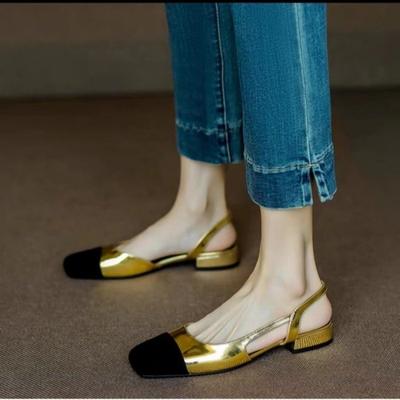 Leshion Of Chanmeb Женские сандалии-слингбэки из овчины, Дизайнерский микс цветов, Плоская обувь, Женские повседневные удобные балетки