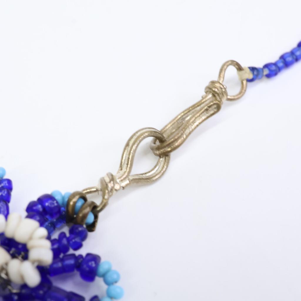 45R Beaded Flower Necklace BlueUsed