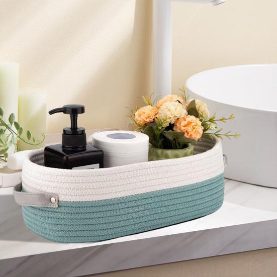 Плетеная корзина для хранения Yousheng с ручками, большая вместимость, прочная, несущая многоцелевая игрушка, прямоугольная декоративная корзина