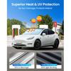 REEVAA 2025 Улучшенная солнцезащитная шторка на лобовое стекло Tesla Model 3 Highland [Индивидуальная посадка, 99% защита от солнца] Складные и простые в использовании аксессуары-солнцезащитники с