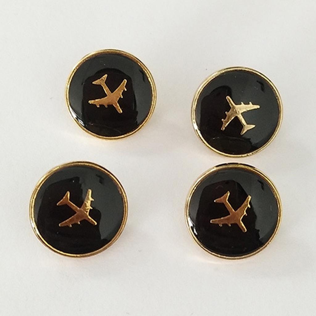 4 шт. Пуговицы для униформы аэропорта, художественные пуговицы, пуговицы из сплава, пуговицы для одежды, курток, брюк для сотрудников авиакомпаний